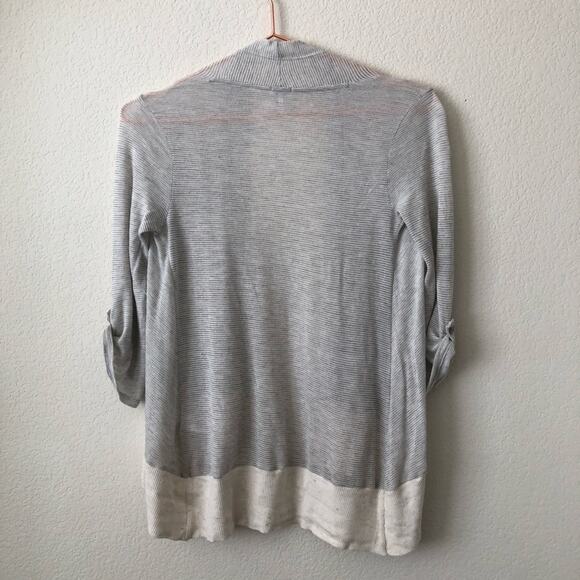 Splendid microstripe 3/4 sleeve open cardigan - Picture 5 of 7